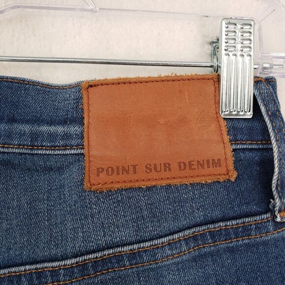 J Crew Point Sur Jeans Womens 27T Blue High Rise Flare Leg Distressed Denim - Picture 3 of 15